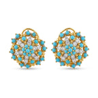 Azure Mandala Earrings by Jewel by JF featuring intricate mandala designs in vibrant azure color, hanging earrings with detailed craftsmanship.