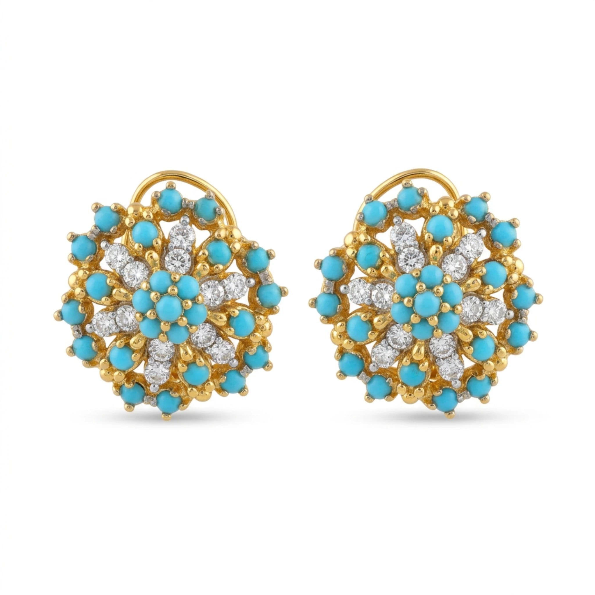 Azure Mandala Earrings by Jewel by JF featuring intricate mandala designs in vibrant azure color, hanging earrings with detailed craftsmanship.
