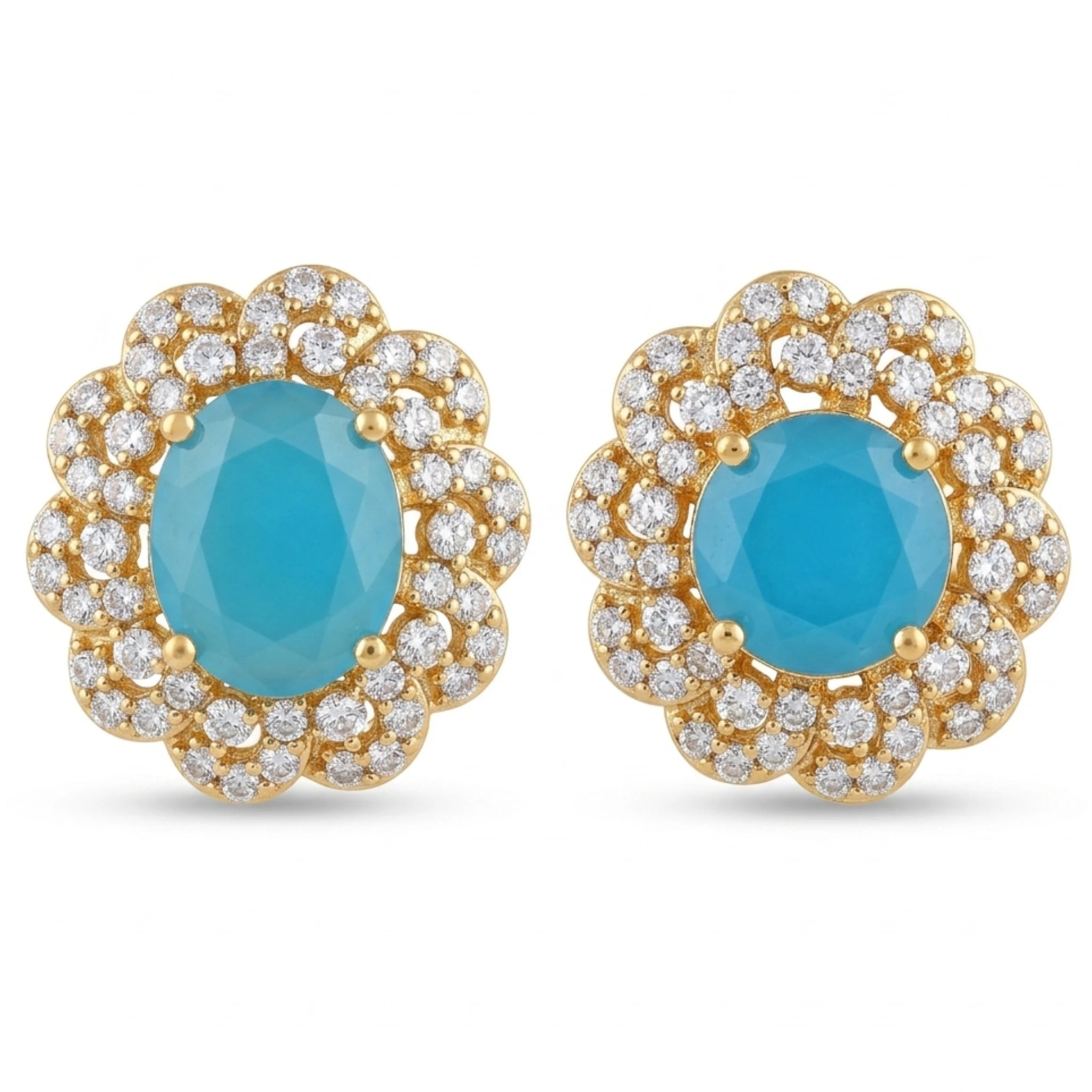 Azure Petal Stud Earrings - Jewel by JF