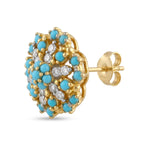 Azure Mandala Earrings by Jewel by JF featuring intricate mandala patterns and silver hooks for a stylish accessory.