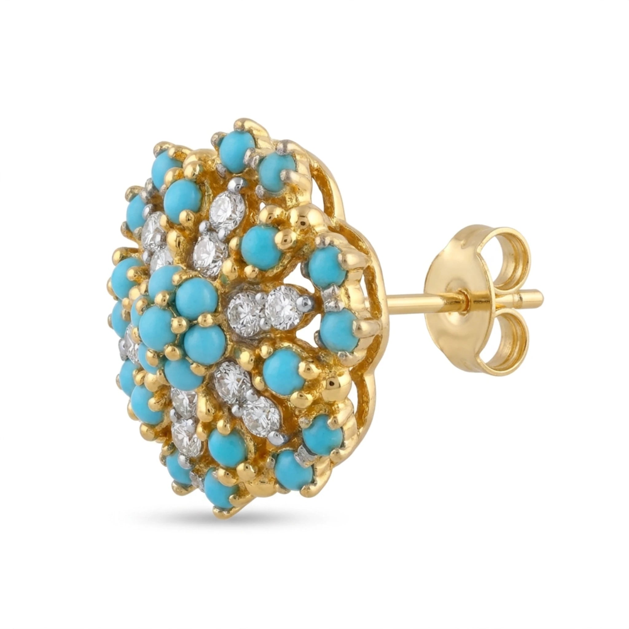 Azure Mandala Earrings by Jewel by JF featuring intricate mandala patterns and silver hooks for a stylish accessory.