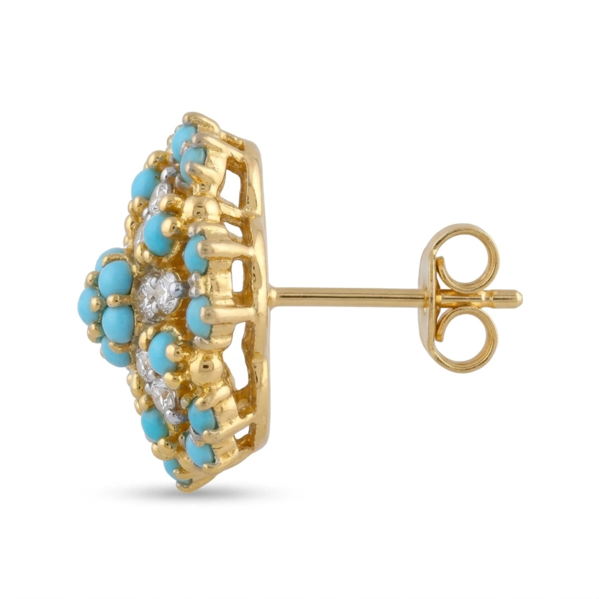 Azure Mandala Earrings by Jewel by JF featuring intricate mandala designs in vibrant blue, crafted as elegant earrings.