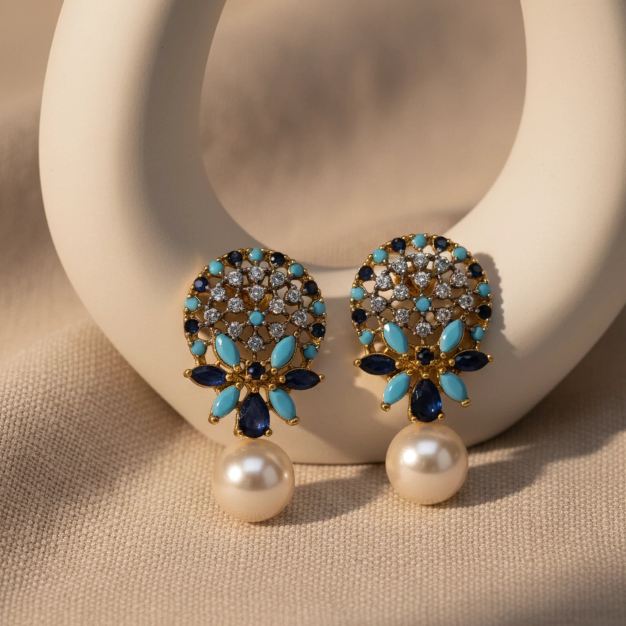 Azure Mosaic Drop Earrings - Jewel by JF