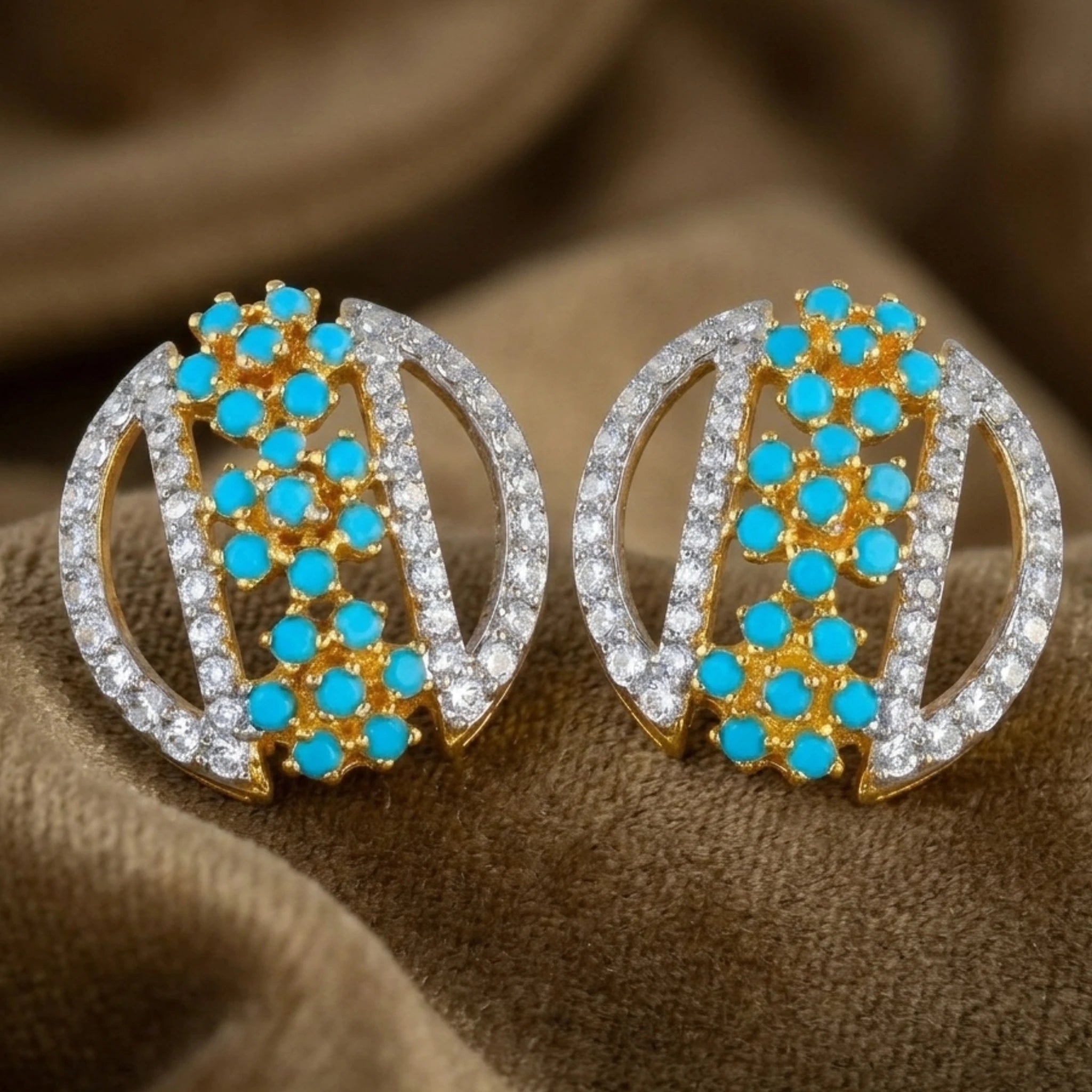 Azure Orb Stud Earrings - Jewel by JF