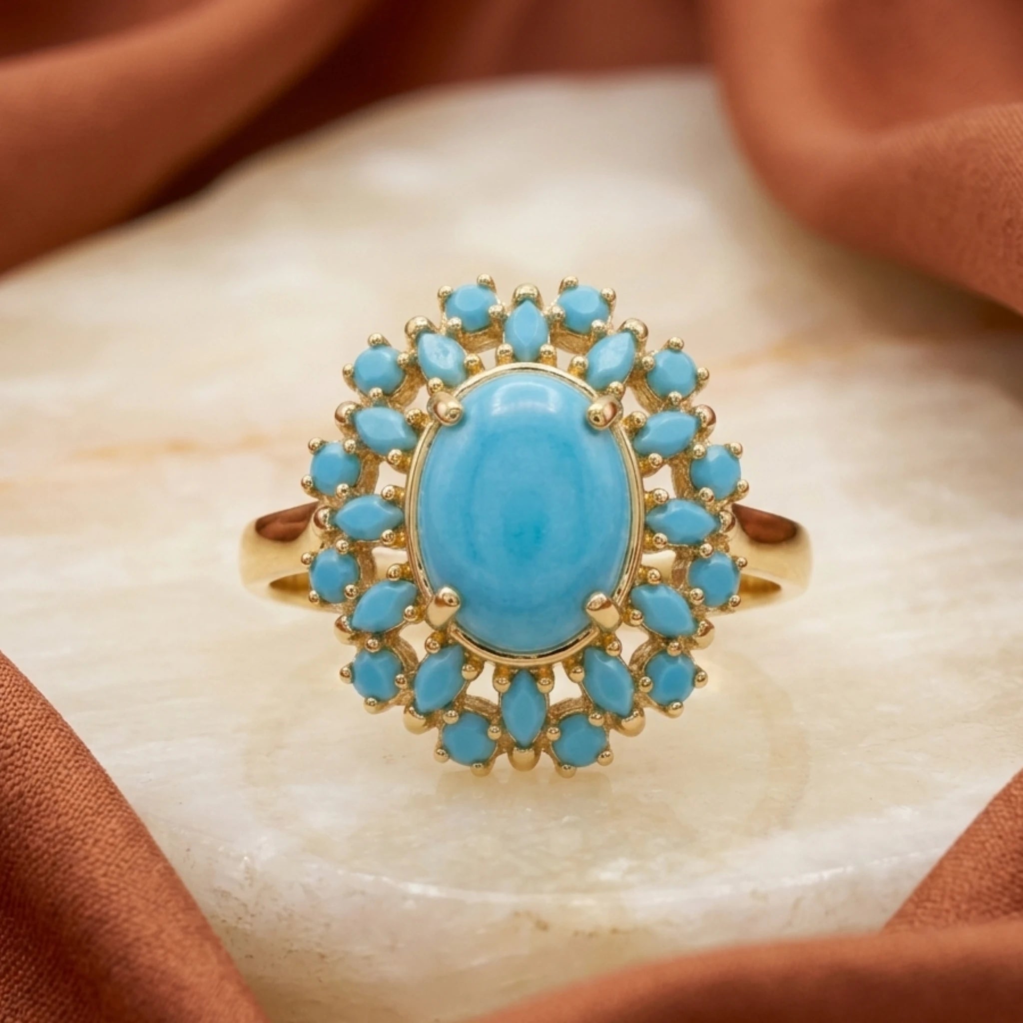 Azure Sunburst Statement Ring - Jewel by JF