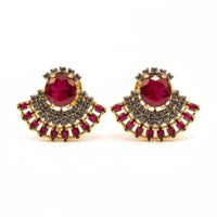 Crimson Fan Earrings - Jewel by JF