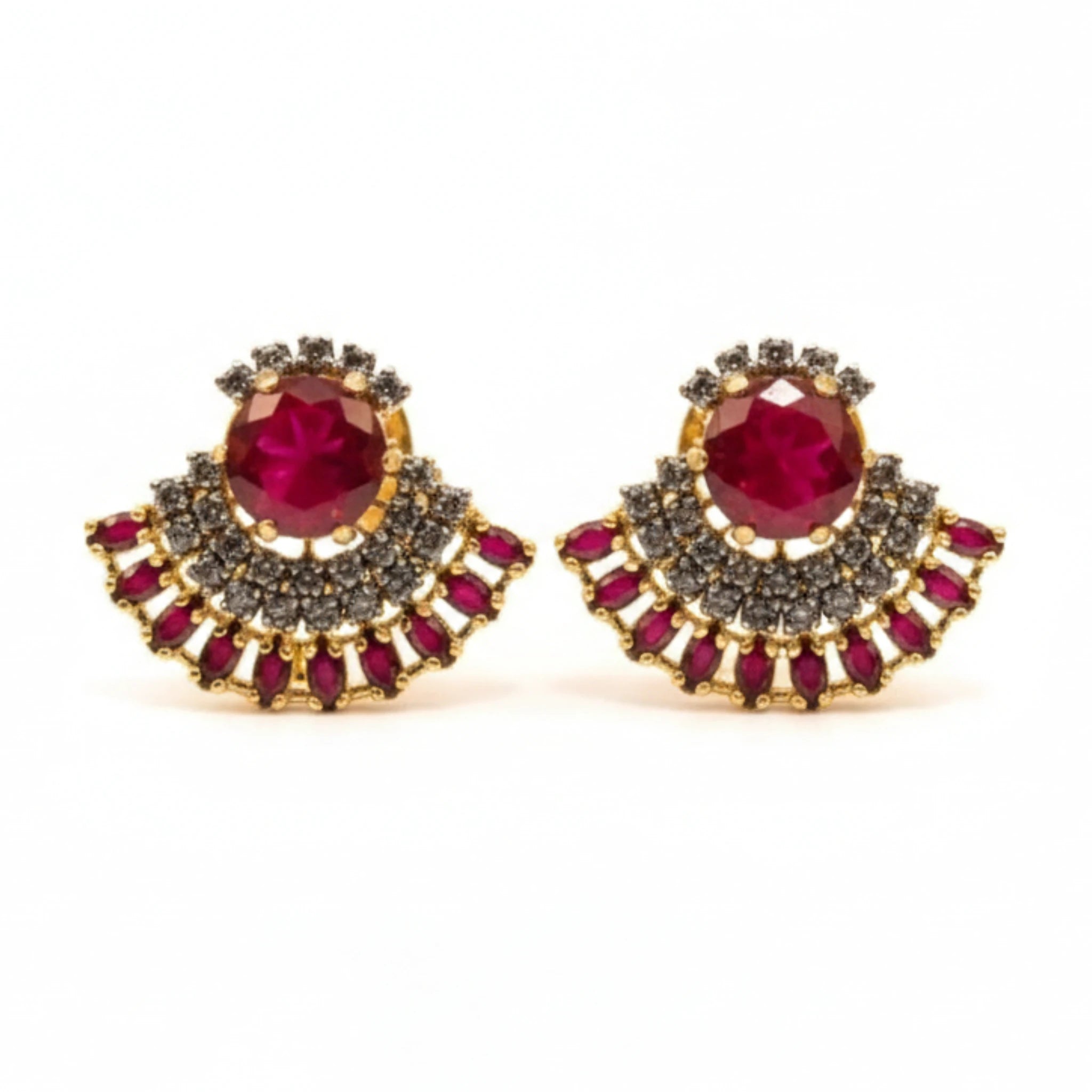 Crimson Fan Earrings - Jewel by JF