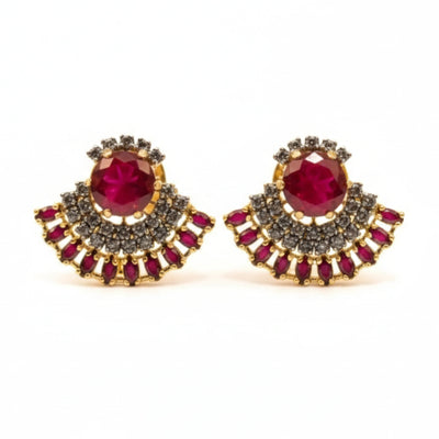 Crimson Fan Earrings - Jewel by JF