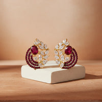 Crimson Crescent Earrings - Jewel by JF