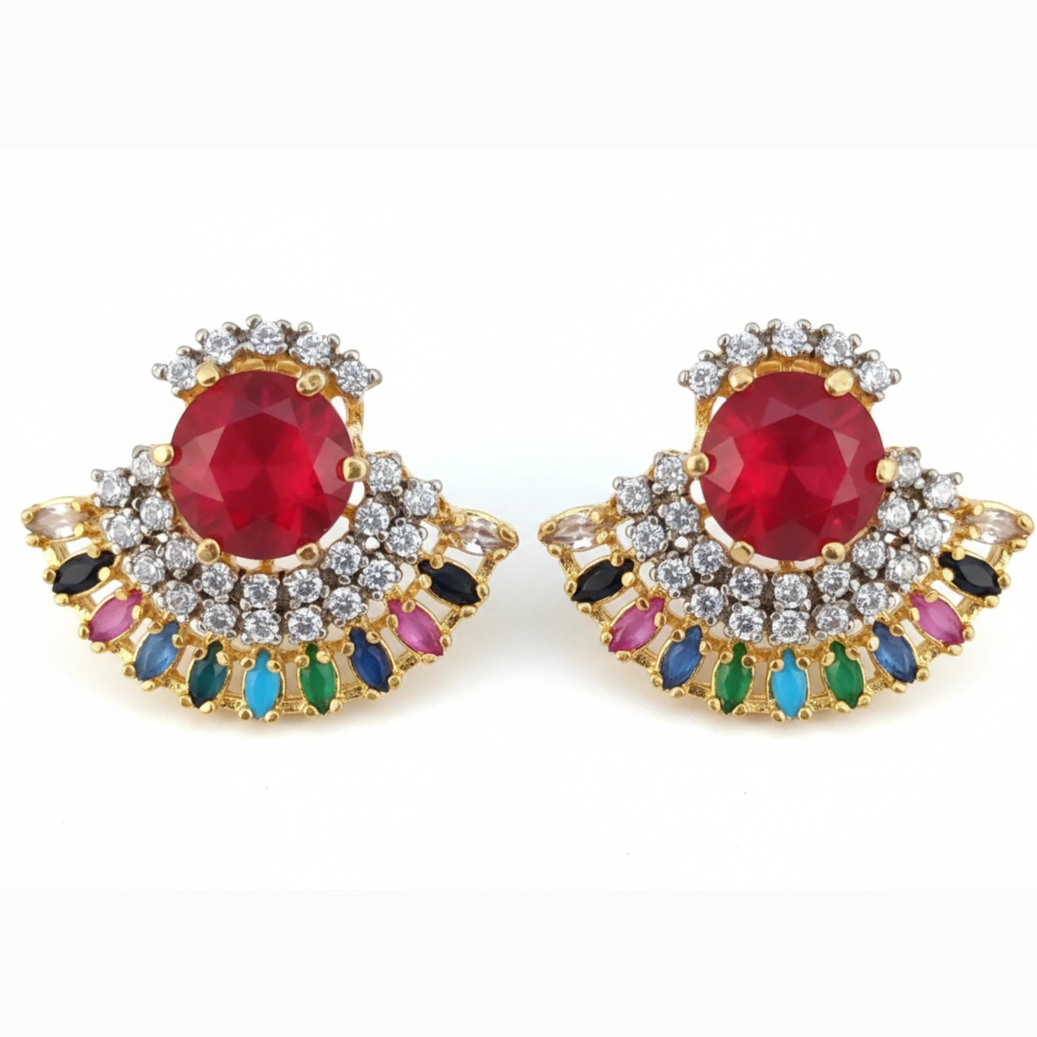 Crimson Fan Earrings - Jewel by JF