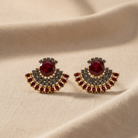 Crimson Fan Earrings - Jewel by JF