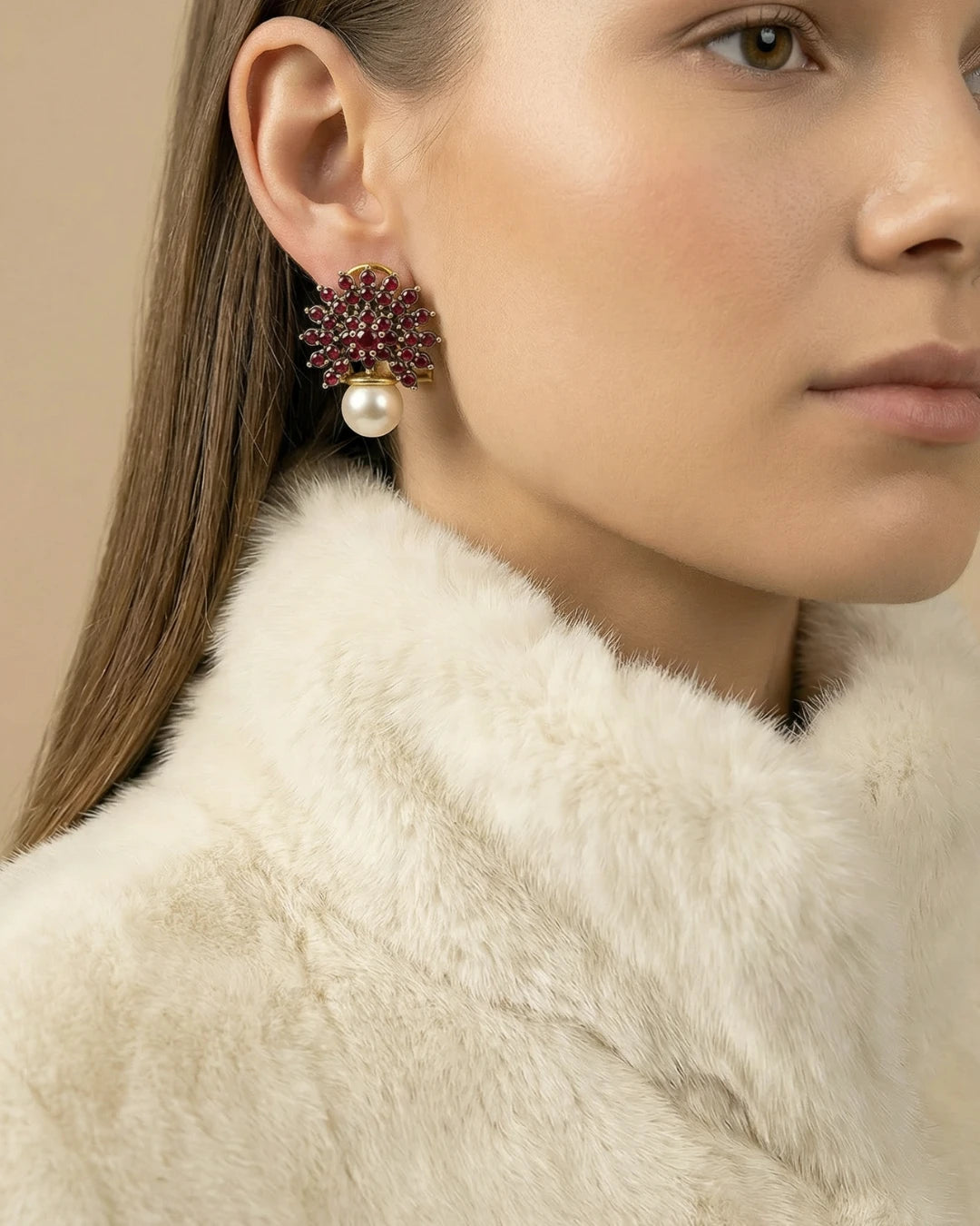 Elegant Regal Halo Earrings by Jewel by JF featuring intricate halo design with shimmering accents.