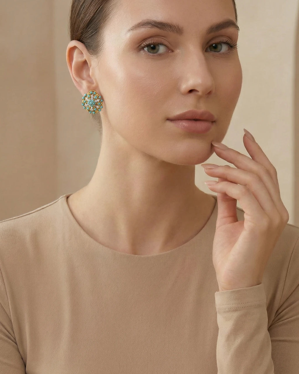 Azure Mandala Earrings by Jewel by JF, intricate silver earrings with blue mandala design, perfect for elegant occasions.