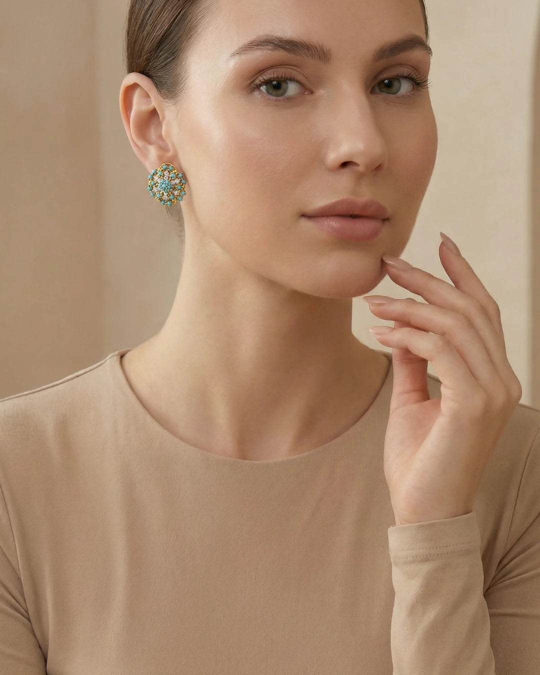 Azure Mandala Earrings by Jewel by JF, intricate silver earrings with blue mandala design, perfect for elegant occasions.