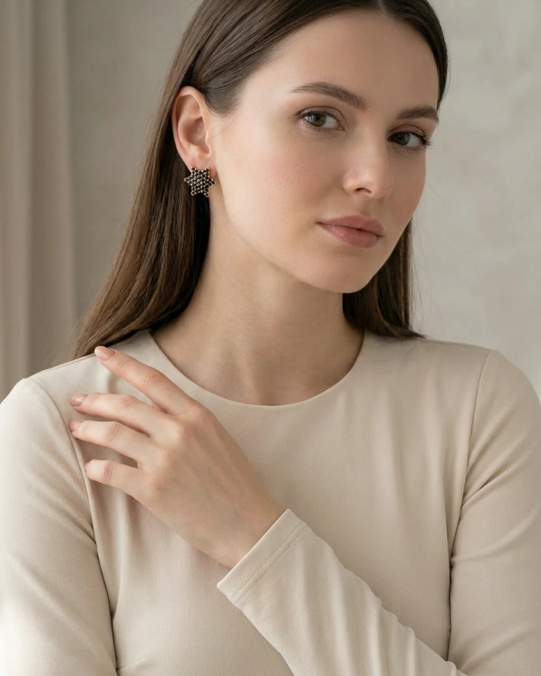 Mosaic star earrings from Jewel by JF with intricate colorful mosaic designs and star-shaped dangles, perfect for special occasions.