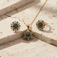 Emerald Starburst Jewellery Set - Jewel by JF