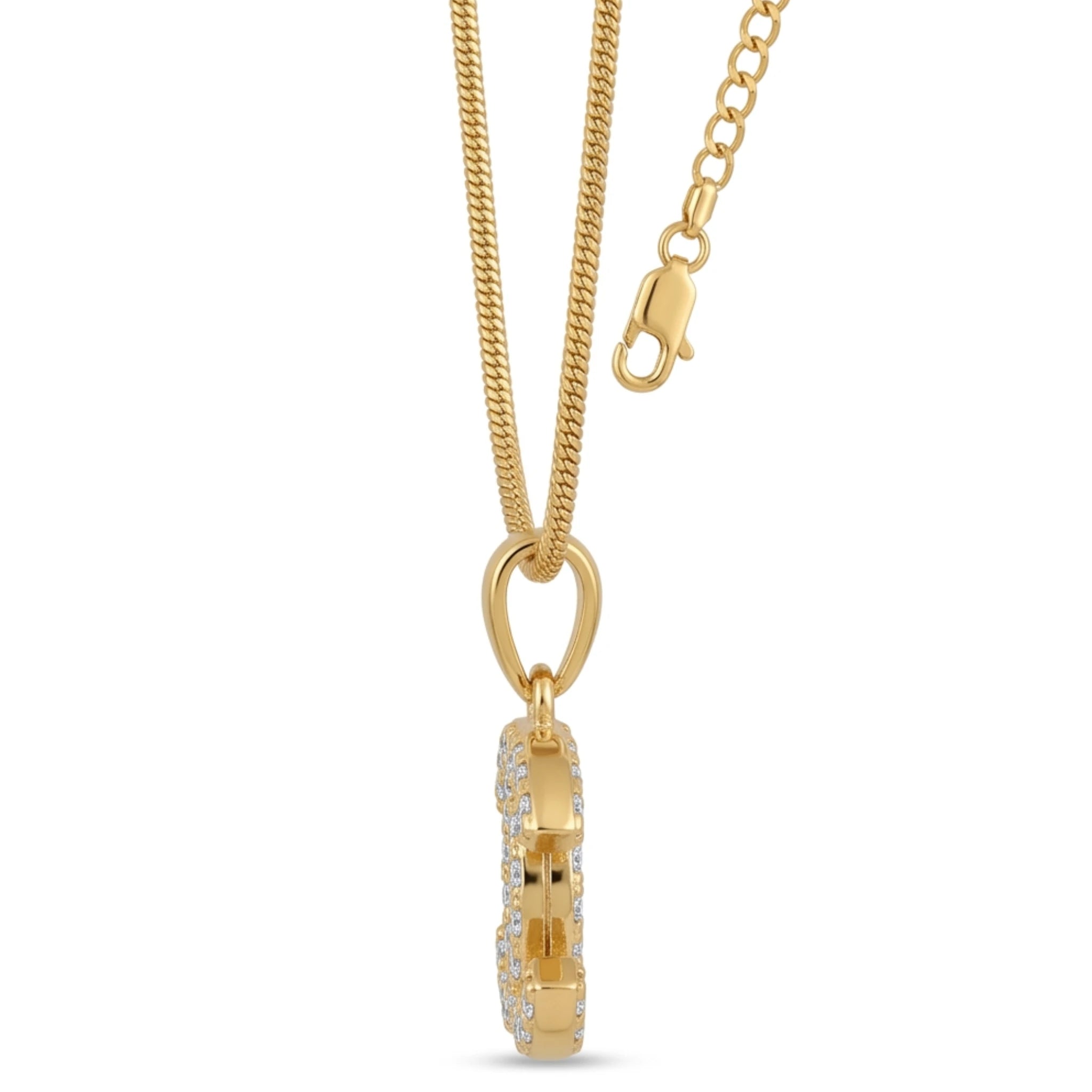 Shiny Iconic Interlock Pendant Necklace by Jewel by JF featuring interlocking metal loops on a delicate chain.