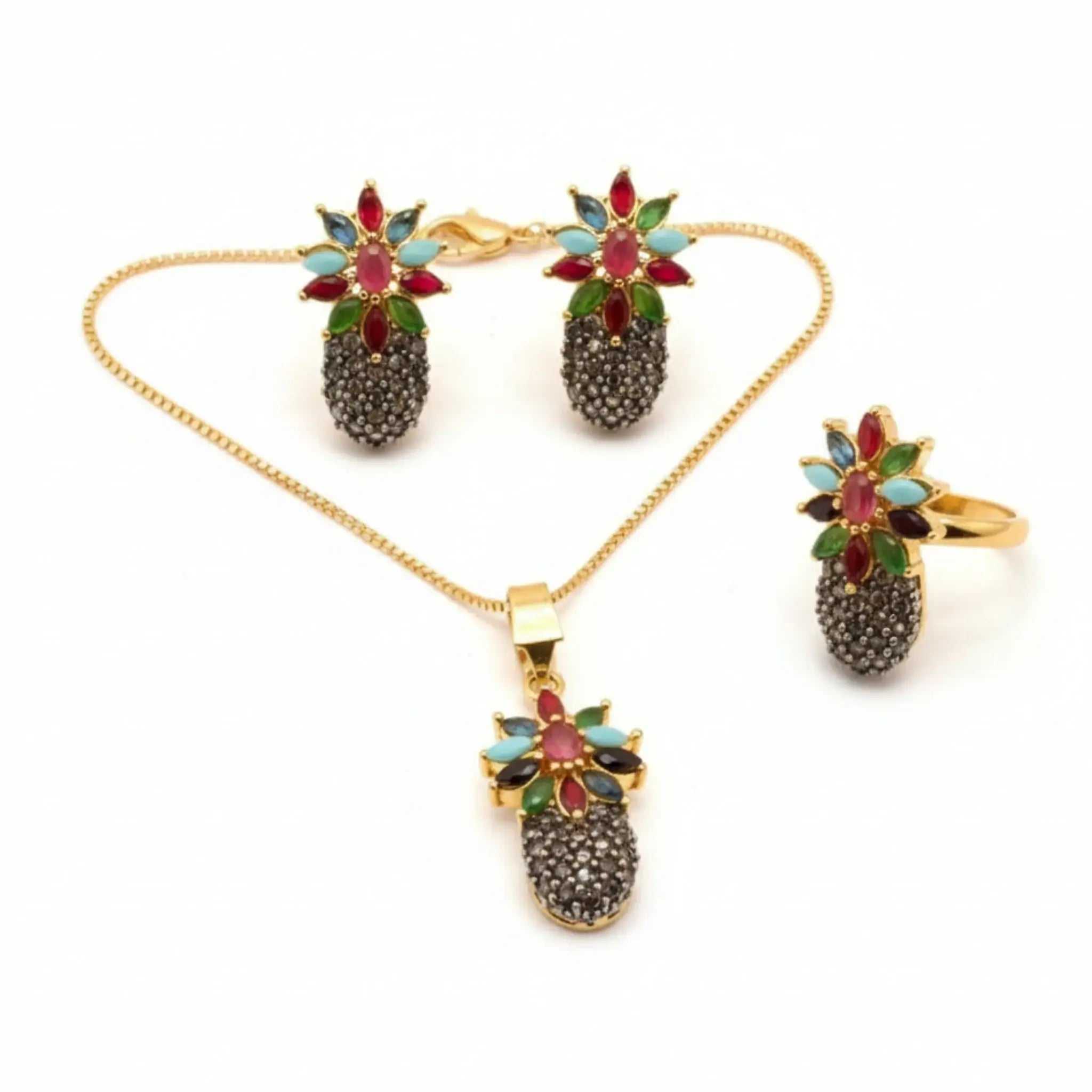 Kaleidoscope Pineapple Jewellery Set - Jewel by JF