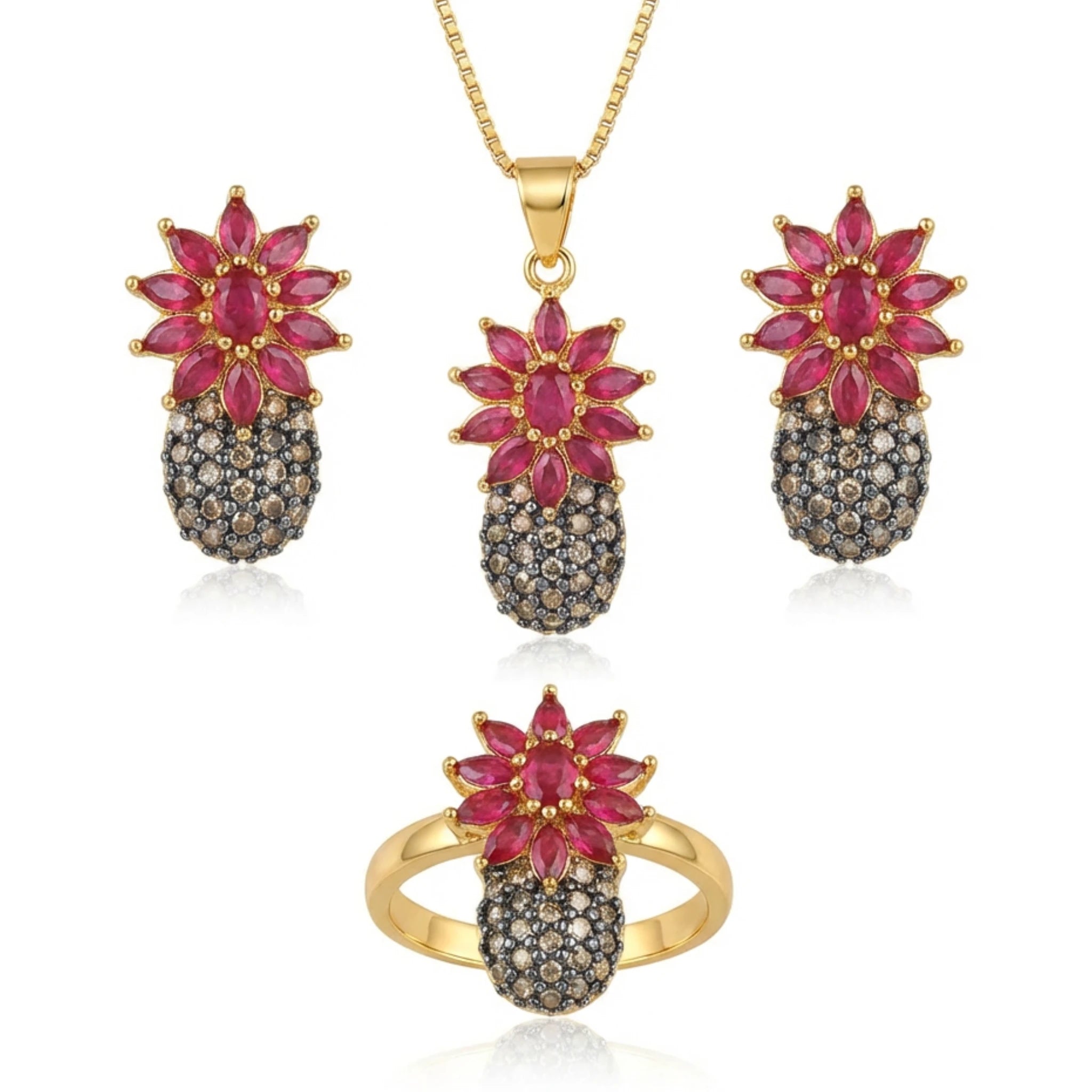 Kaleidoscope Pineapple Jewellery Set - Jewel by JF