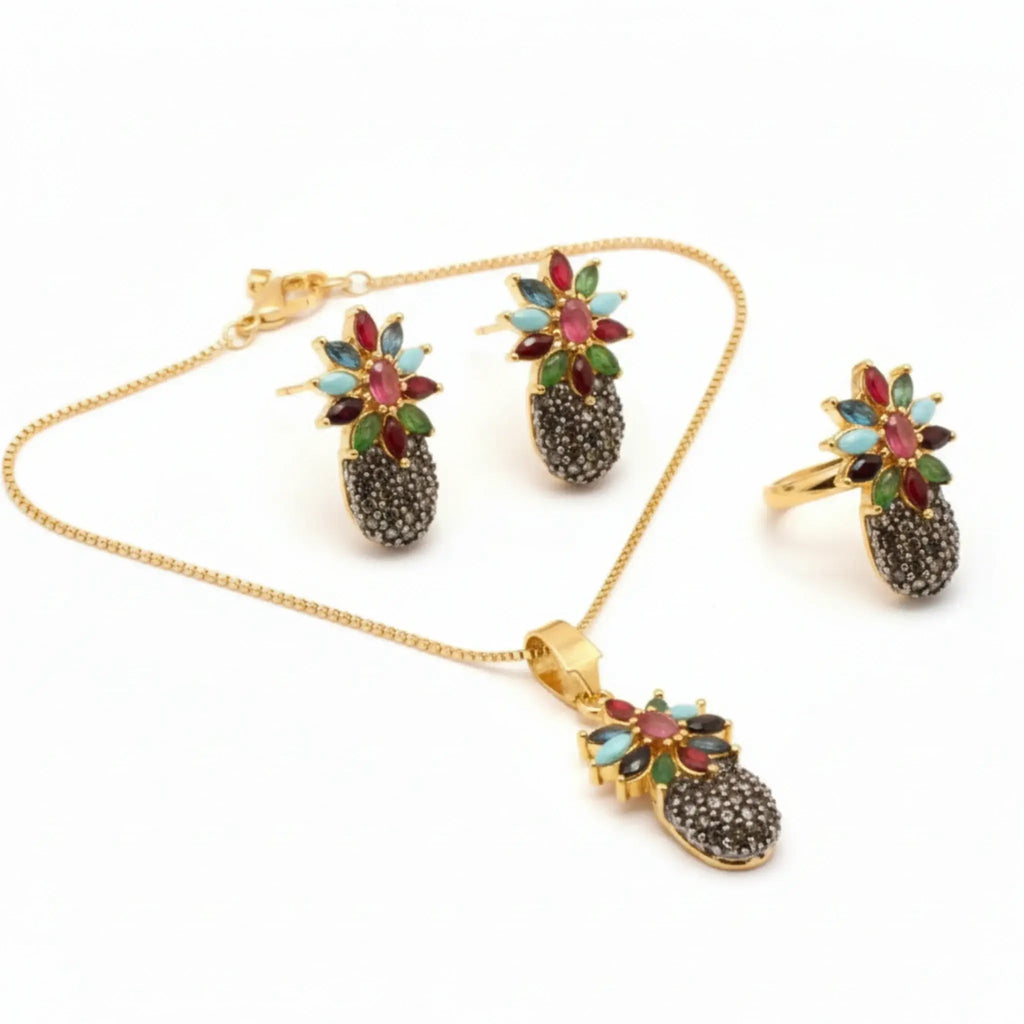 Kaleidoscope Pineapple Jewellery Set - Jewel by JF