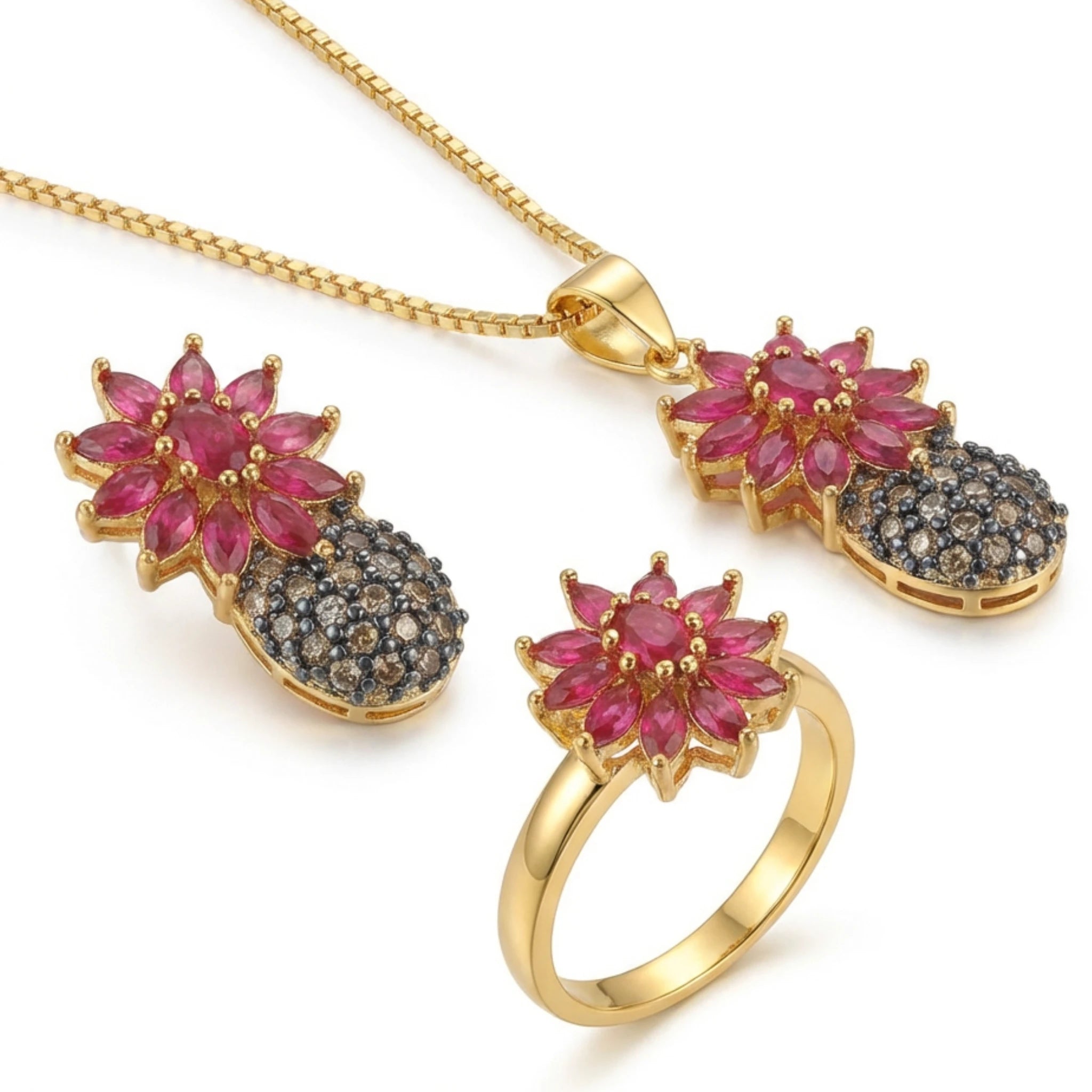 Kaleidoscope Pineapple Jewellery Set - Jewel by JF