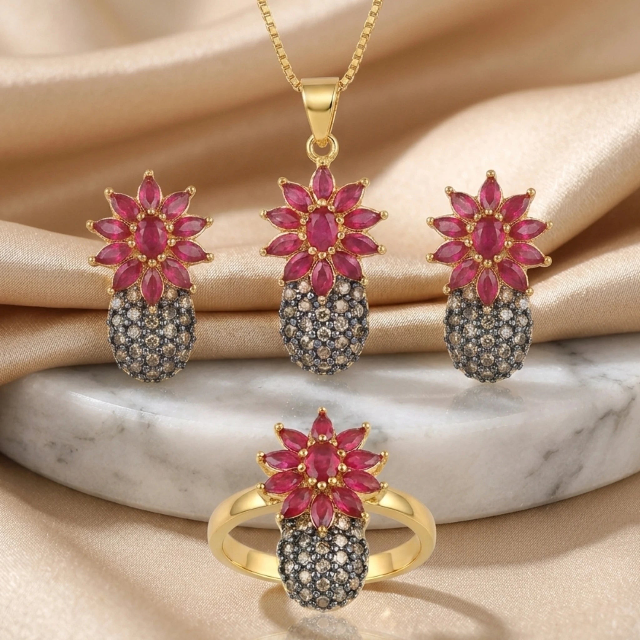 Kaleidoscope Pineapple Jewellery Set - Jewel by JF