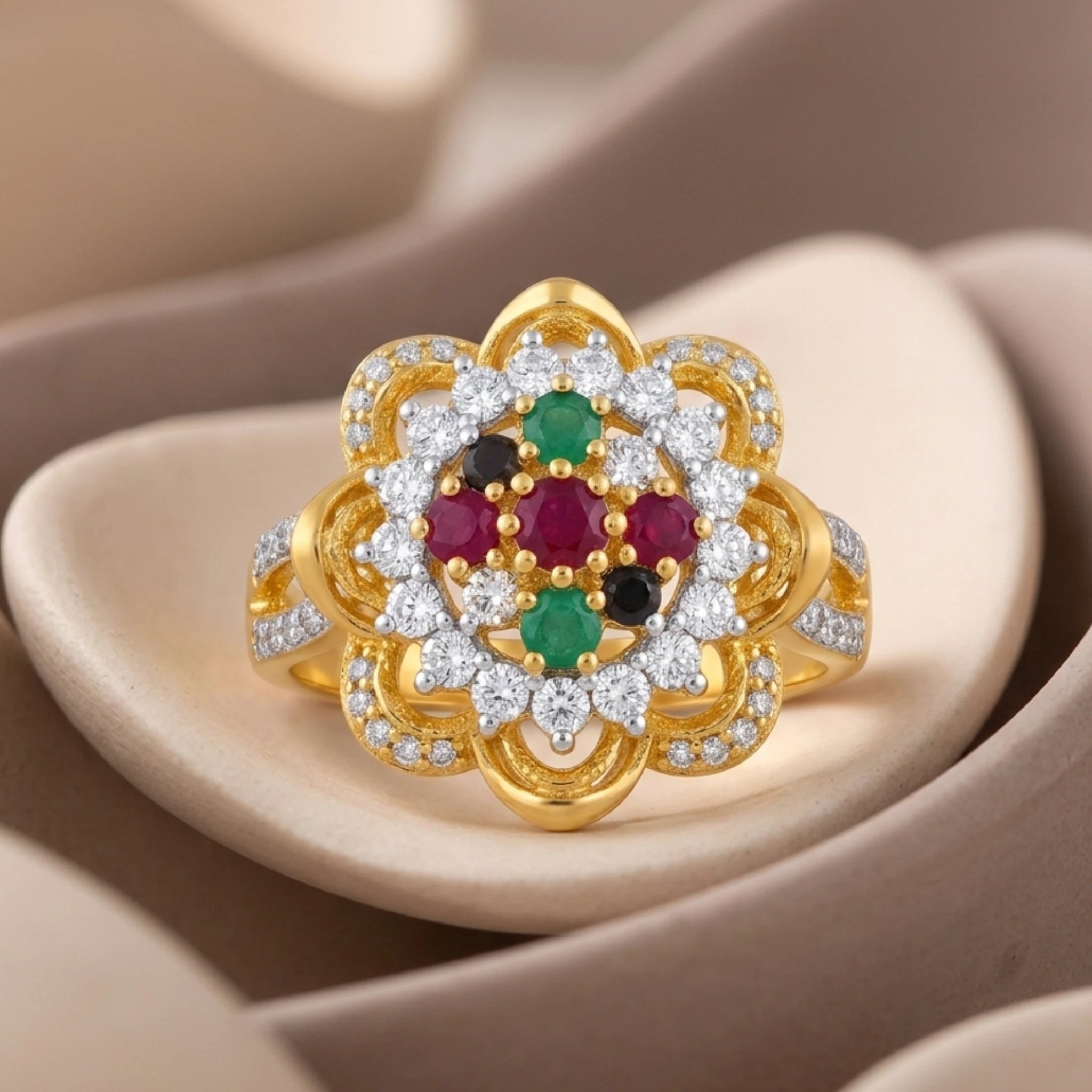 Midnight Bloom Statement Ring - Jewel by JF