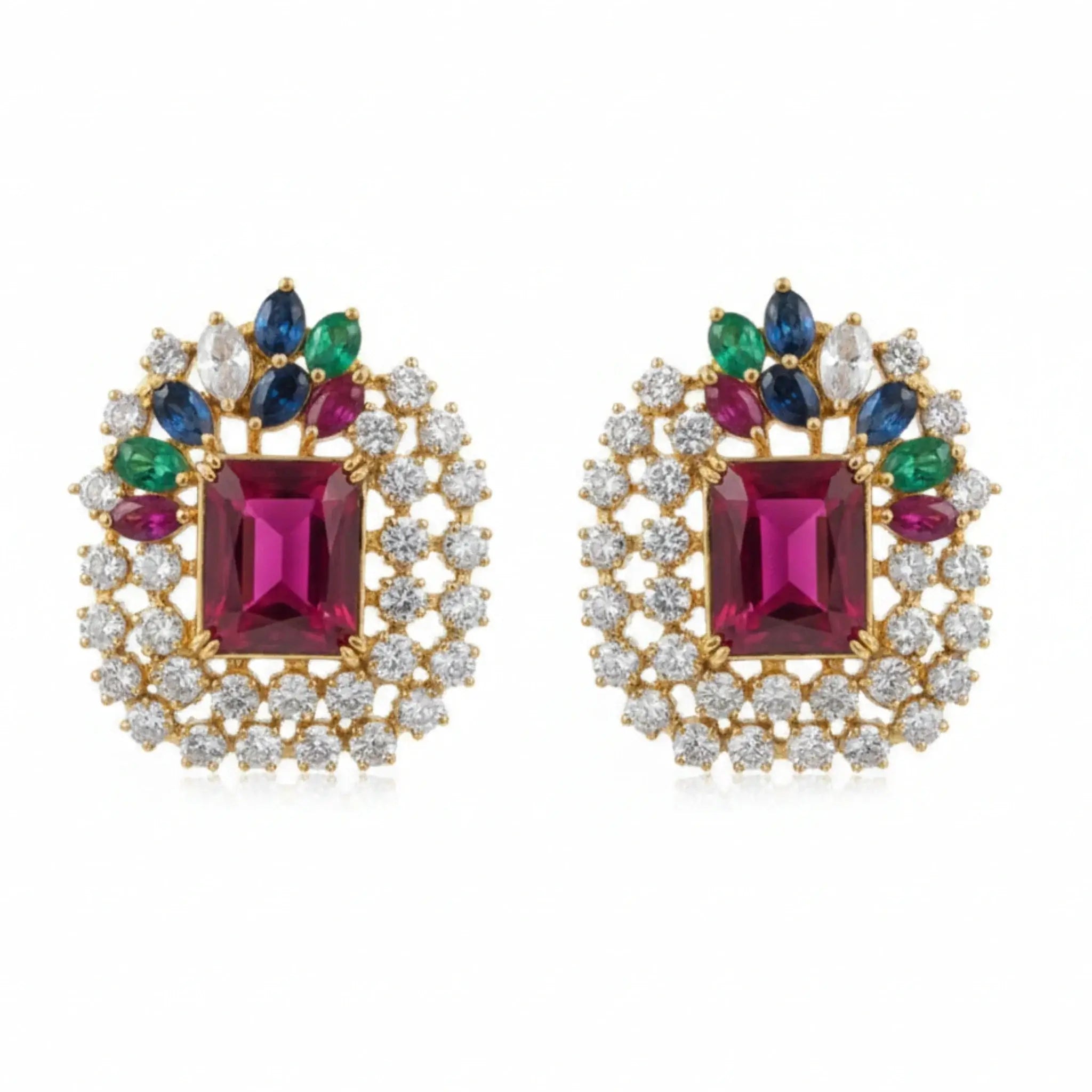 Mosaic Halo Stud Earrings - Jewel by JF