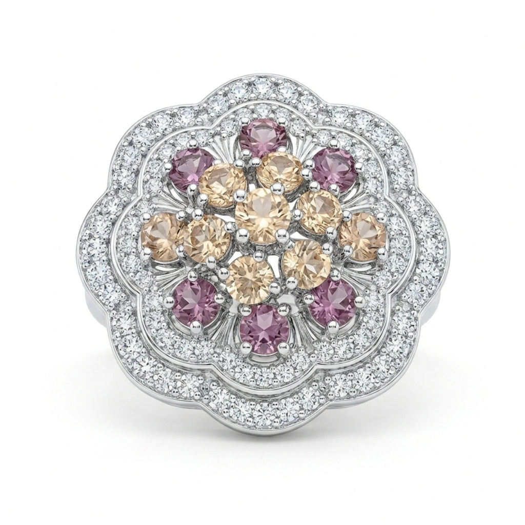 Rose Quartz Bloom Ring - Jewel by JF