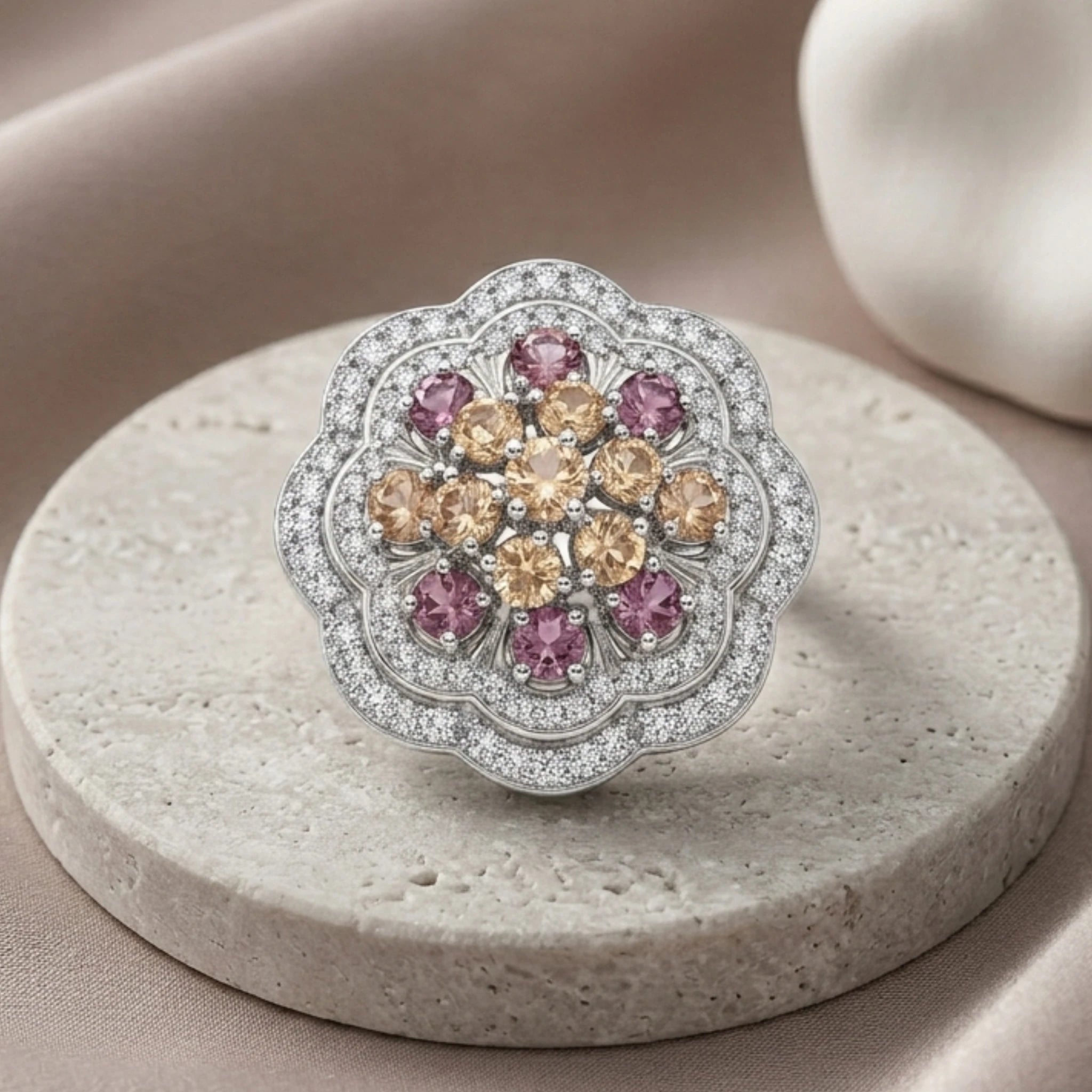 Rose Quartz Bloom Ring - Jewel by JF