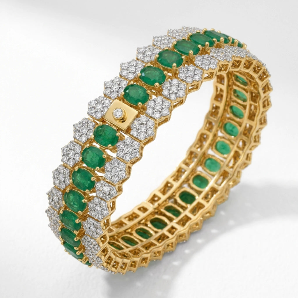 Jewel by JF Royal Honeycomb statement bracelet with intricate honeycomb design in gold tone, stylish and bold jewelry accessory.