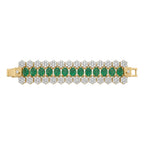 Jewel by JF royal honeycomb statement bracelet with gold-tone honeycomb pattern and bold design on a white background.