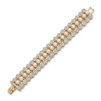 Jewel by JF royal honeycomb statement bracelet featuring gold-toned honeycomb design and bold, elegant jewelry style.