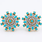 Jewel by JF starburst earrings with radiant, sunburst-inspired design in polished metal, featuring a stylish and elegant look.
