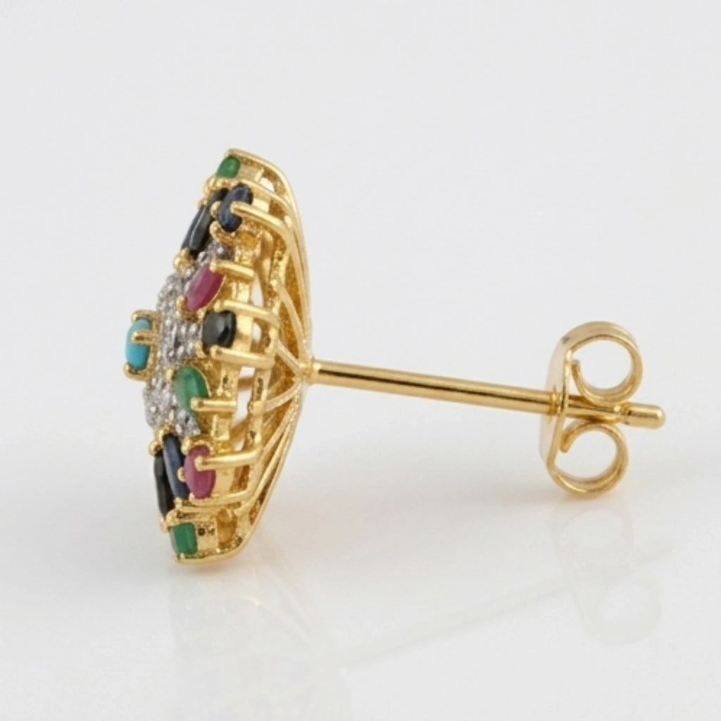 Starburst earrings by Jewel by JF featuring gold-tone metal with radiant, sunburst-inspired design and sparkling gemstone accents.