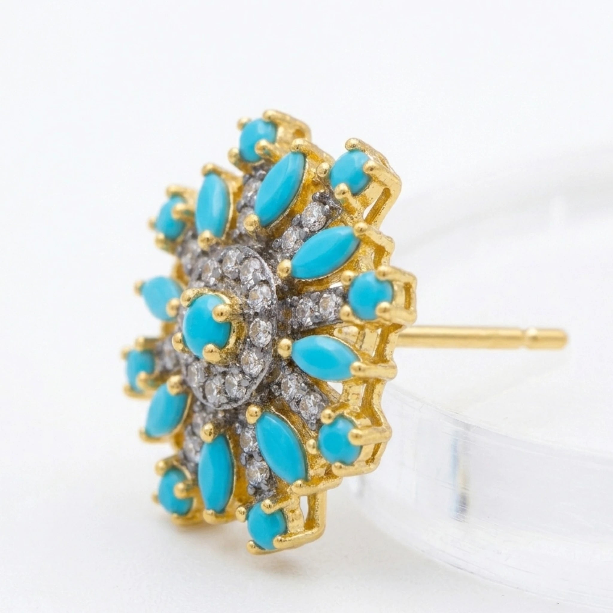 Jewel by JF starburst earrings featuring radiant, spiked design with sparkling accents, stylish jewelry for elegant occasions.