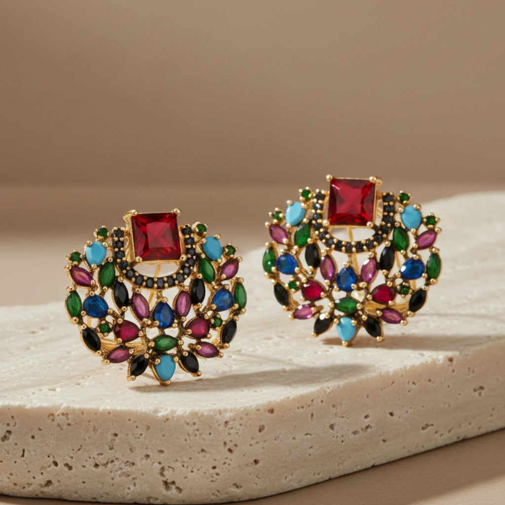 Statement Stud Earrings - Jewel by JF